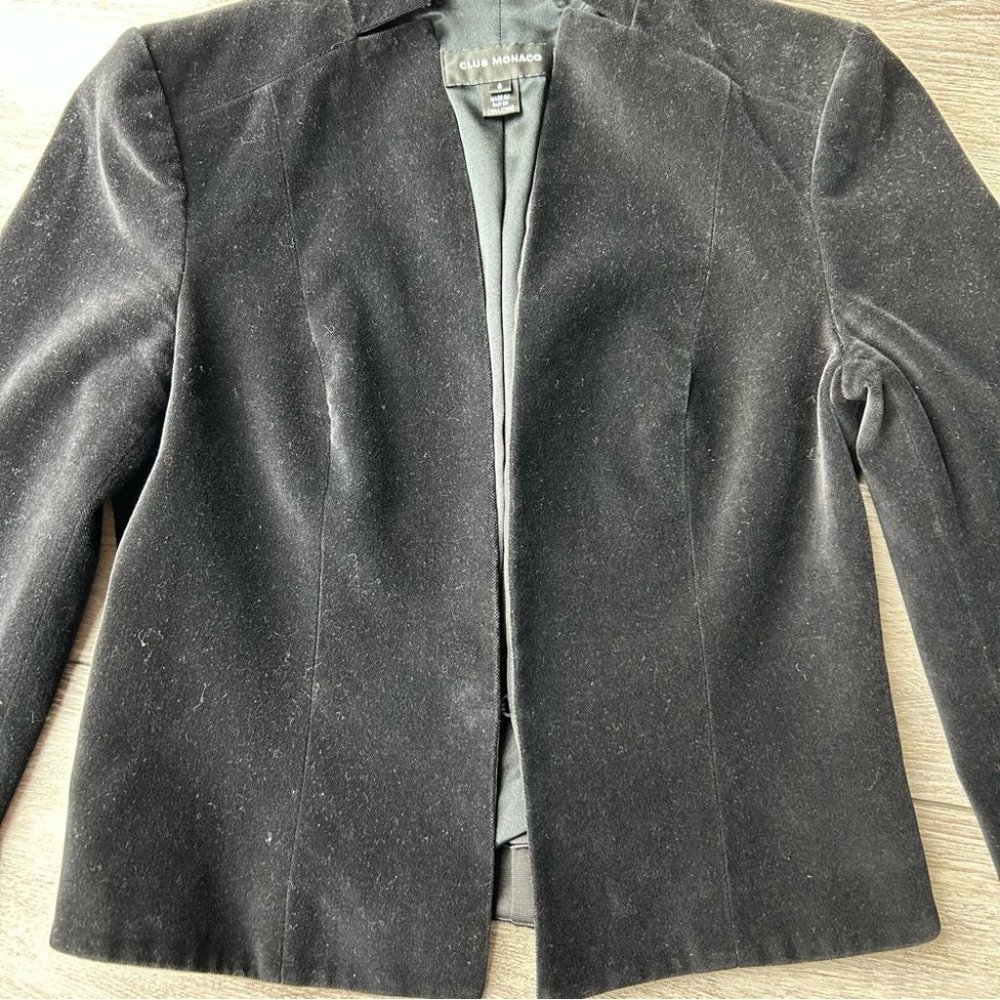 Club  Monaco Stand Collar Velvet Blazer - Picture 7 of 15